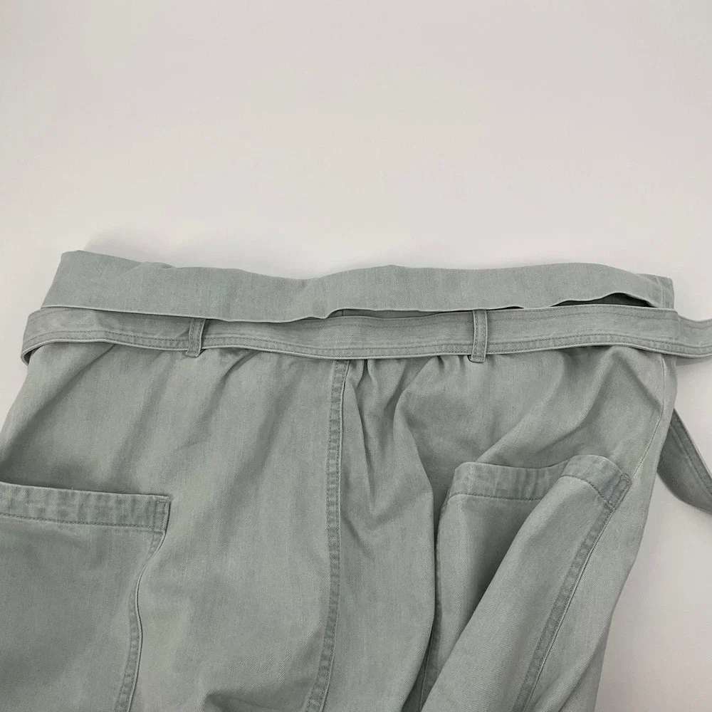 Rachel Antonoff Denim Maxi Skirt Sz 8 Foldover Tie Waist Y2K Pockets Cottagecore
